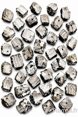 Natursteinperlen Rohwürfel - 10 x 8 mm - grau
